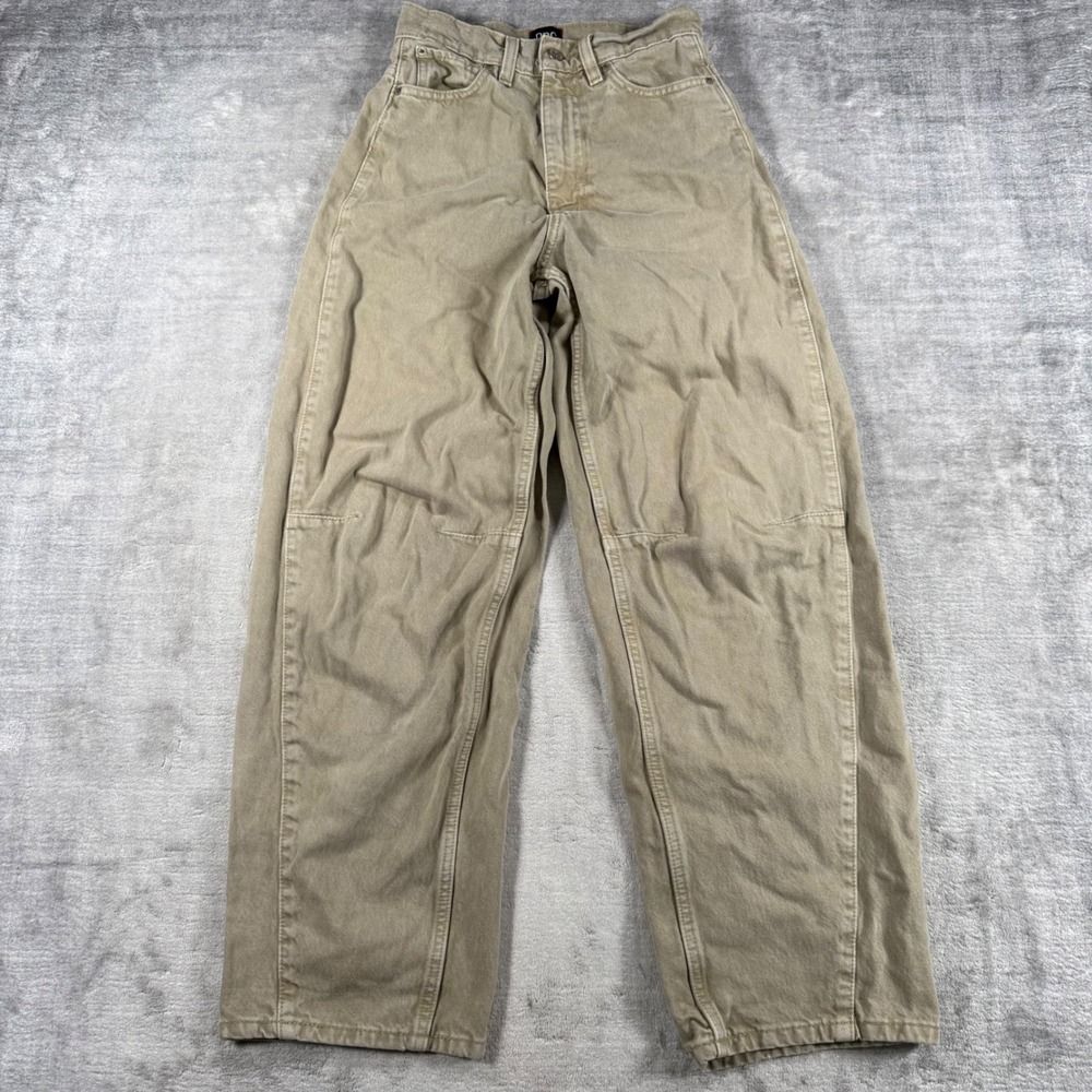 BDG Jeans Womens 24 Tan High Rise Extreme Baggy Wide Leg Denim Skater Barrel